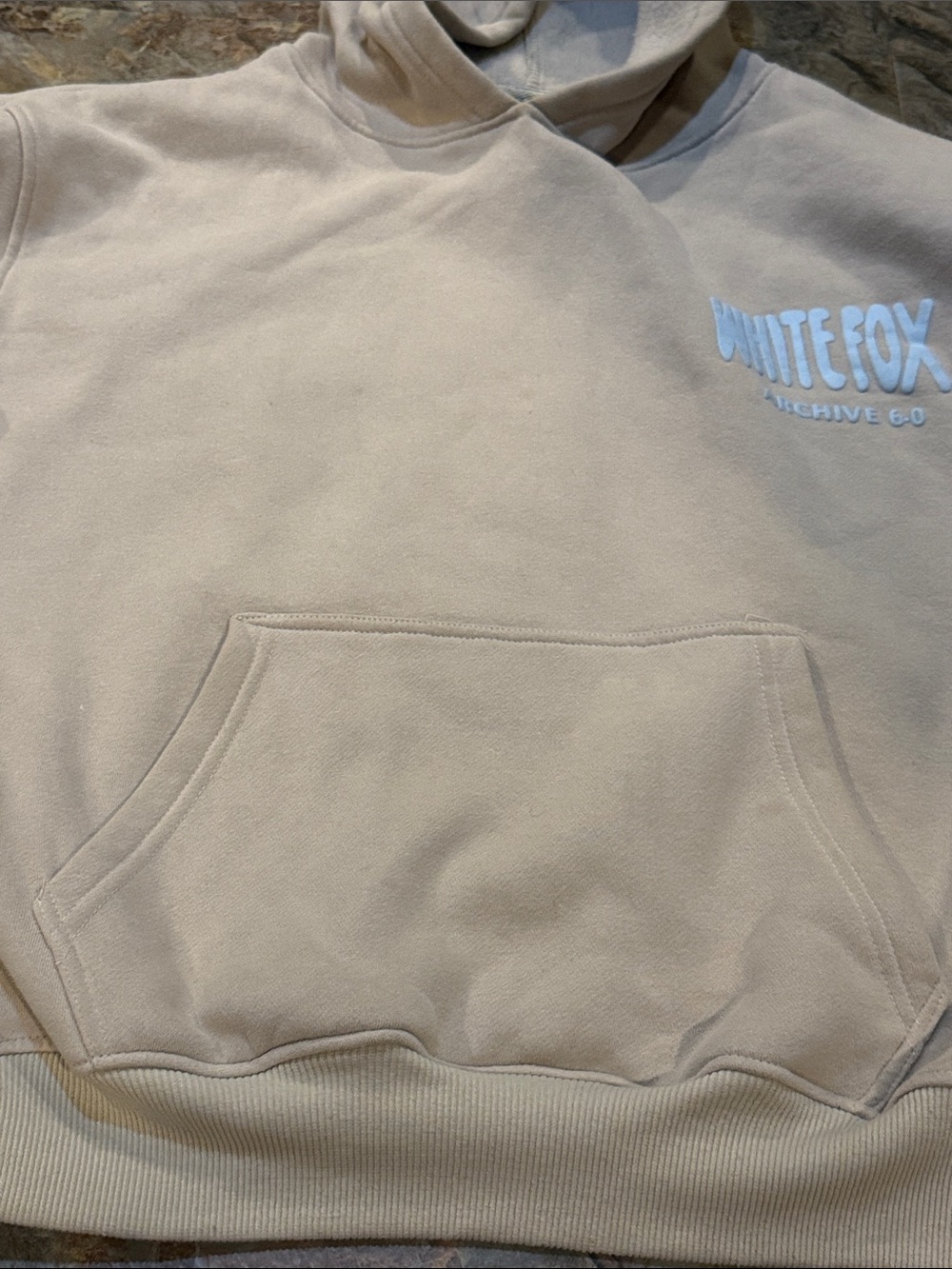WHITEFOX Archive Co Beige Hoodie with White Logo - Picture 5 of 9
